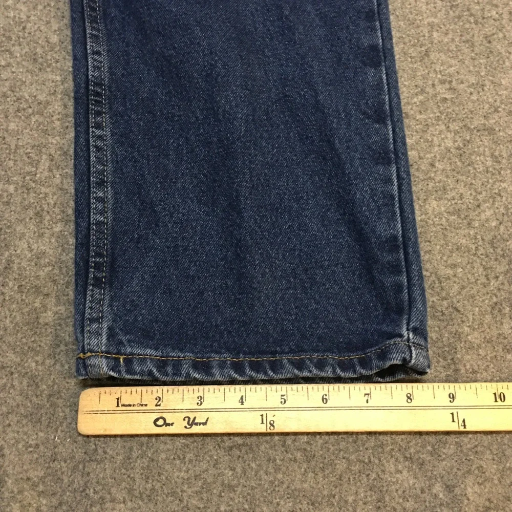 Wrangler Jeans Mens 38x32 Blue Premium Quality Straight Leg Denim Dark Wash
